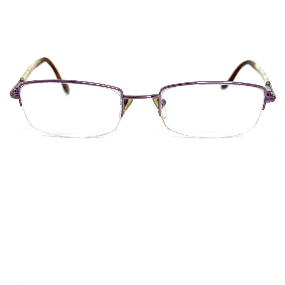 Moschino Eyeglasses Frame Purple Half Rim Metal H17895